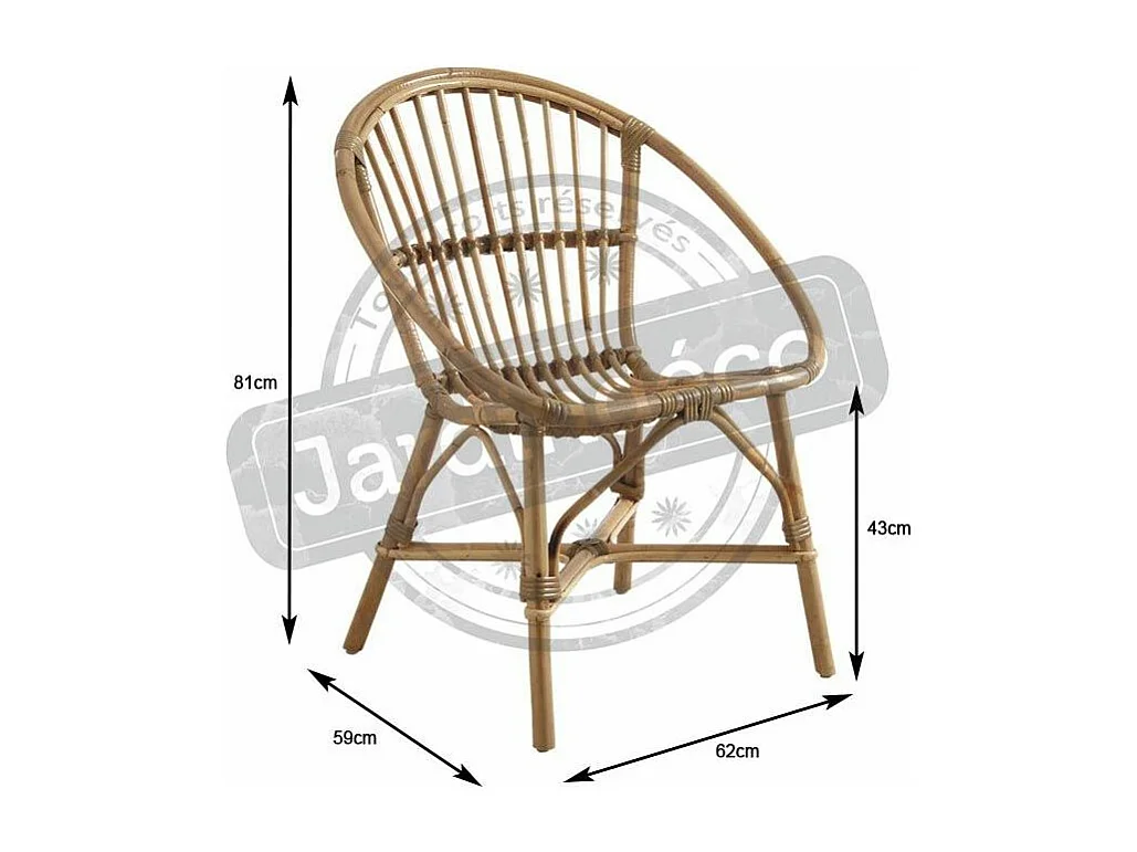 Fauteuil en manau Coque