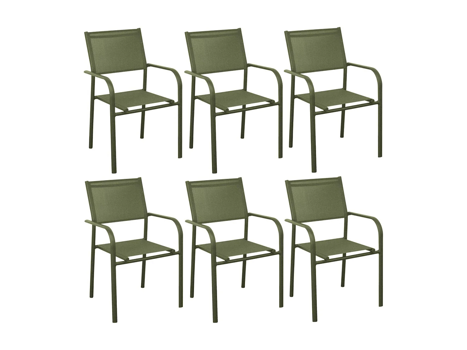 Fauteuil en aluminium Duca (Lot de 6) Vert