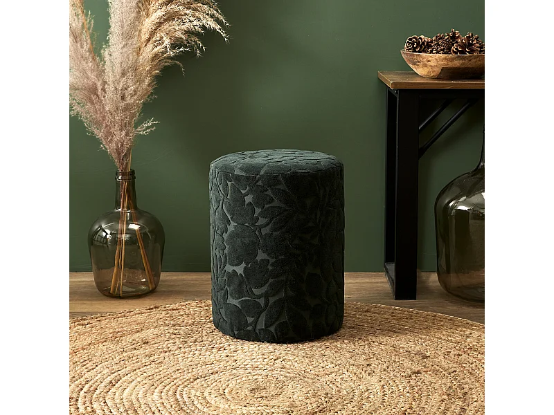 Pouf Design "Black Forest" 36cm Vert