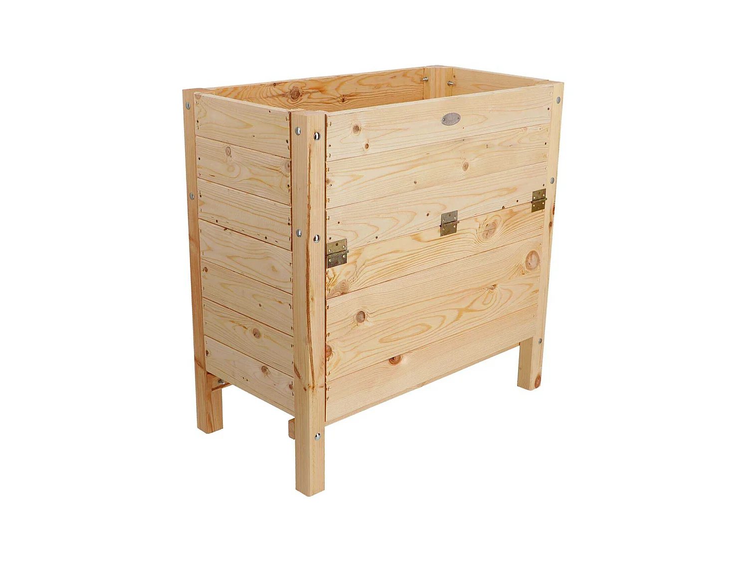 Carré potager avec espace de stockage en pin