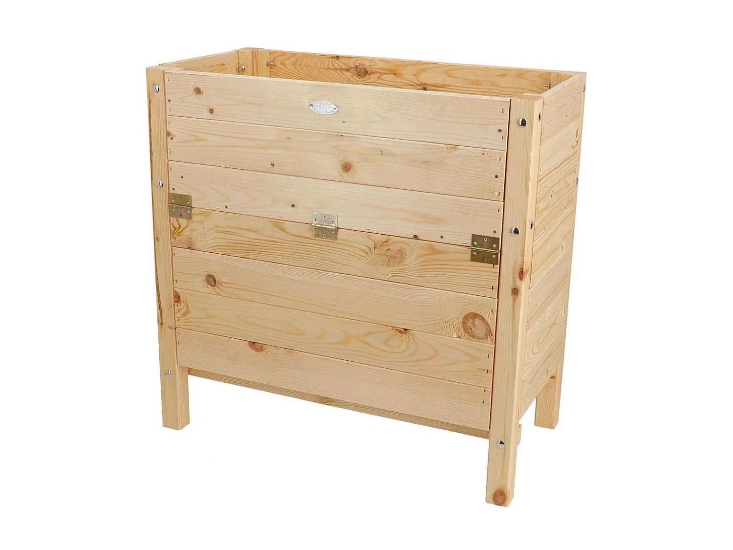 Carré potager avec espace de stockage en pin