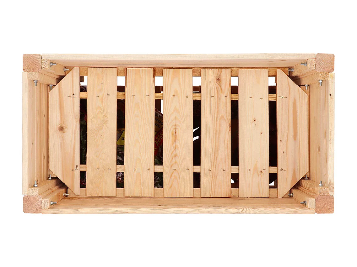 Carré potager avec espace de stockage en pin