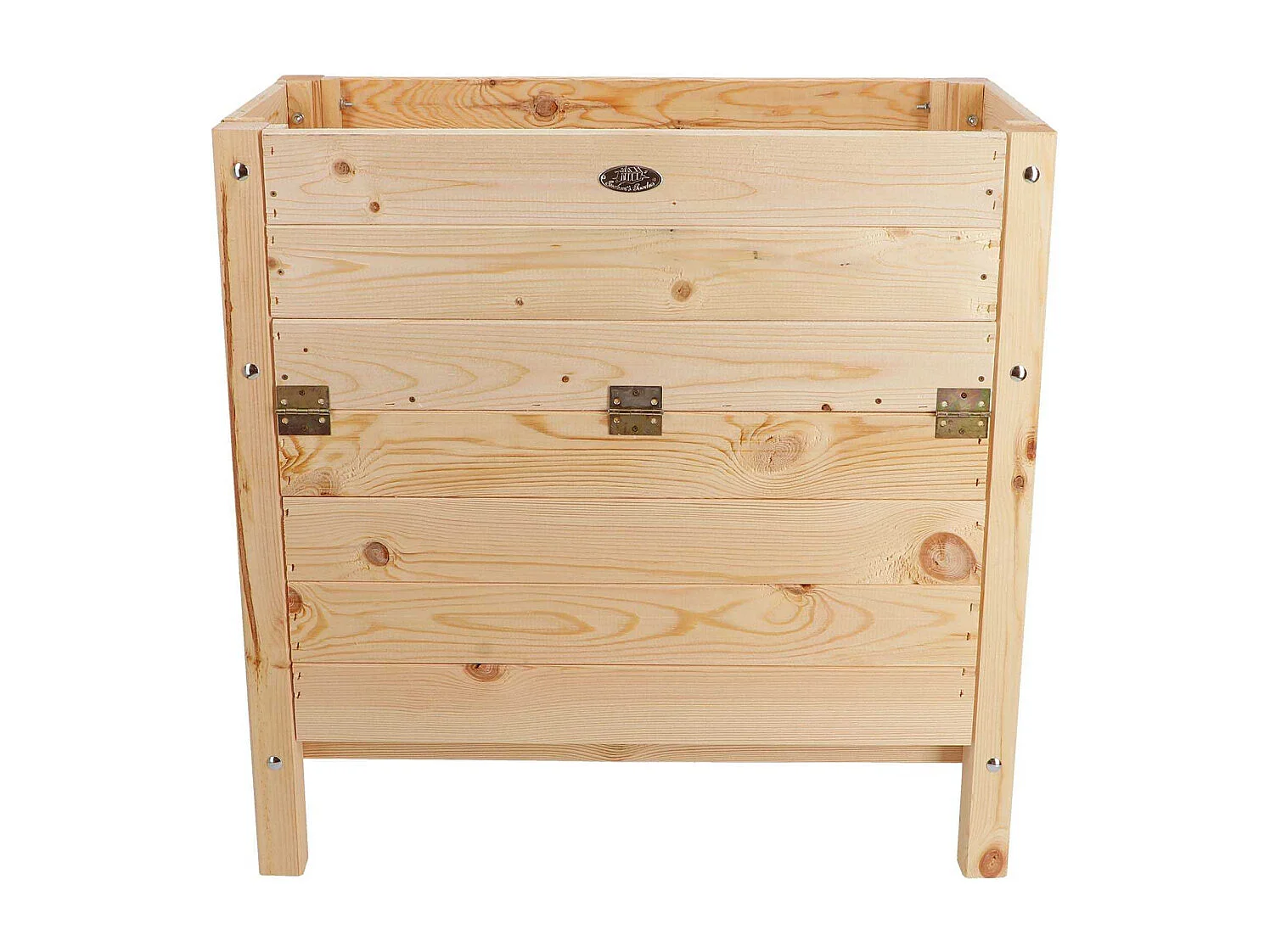 Carré potager avec espace de stockage en pin