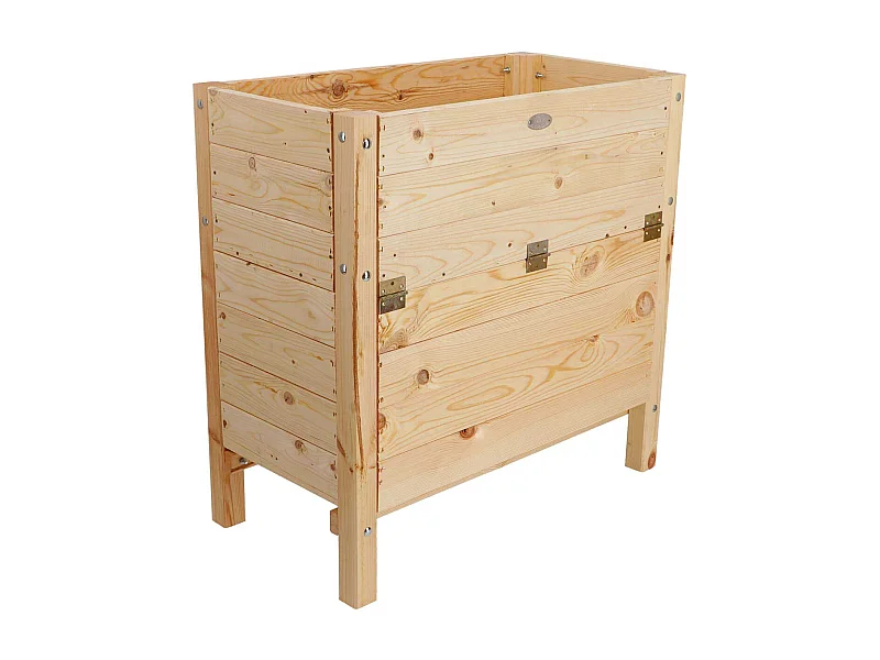 Carré potager avec espace de stockage en pin