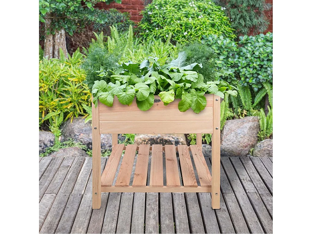 Carré potager en pin naturel sur pieds Largeur 78 cm