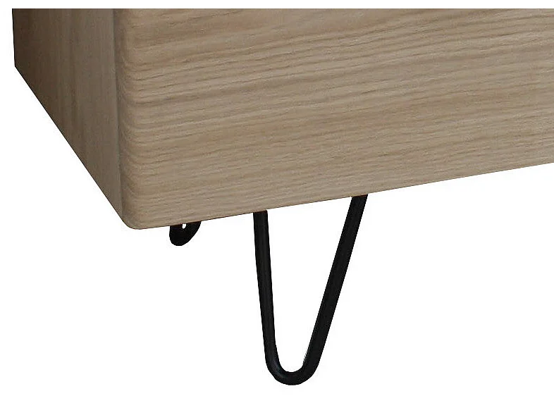 Buffet TV chêne blanchi et laqué blanc, 2 portes 1 tiroir 1 niche - 160L x 44P