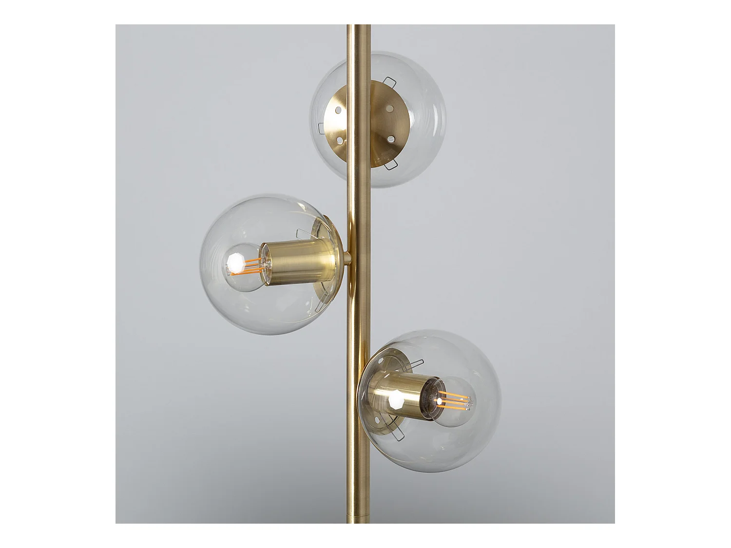 Lampada da Terra in Metallo e Vetro 3 Faretti Otos Oro