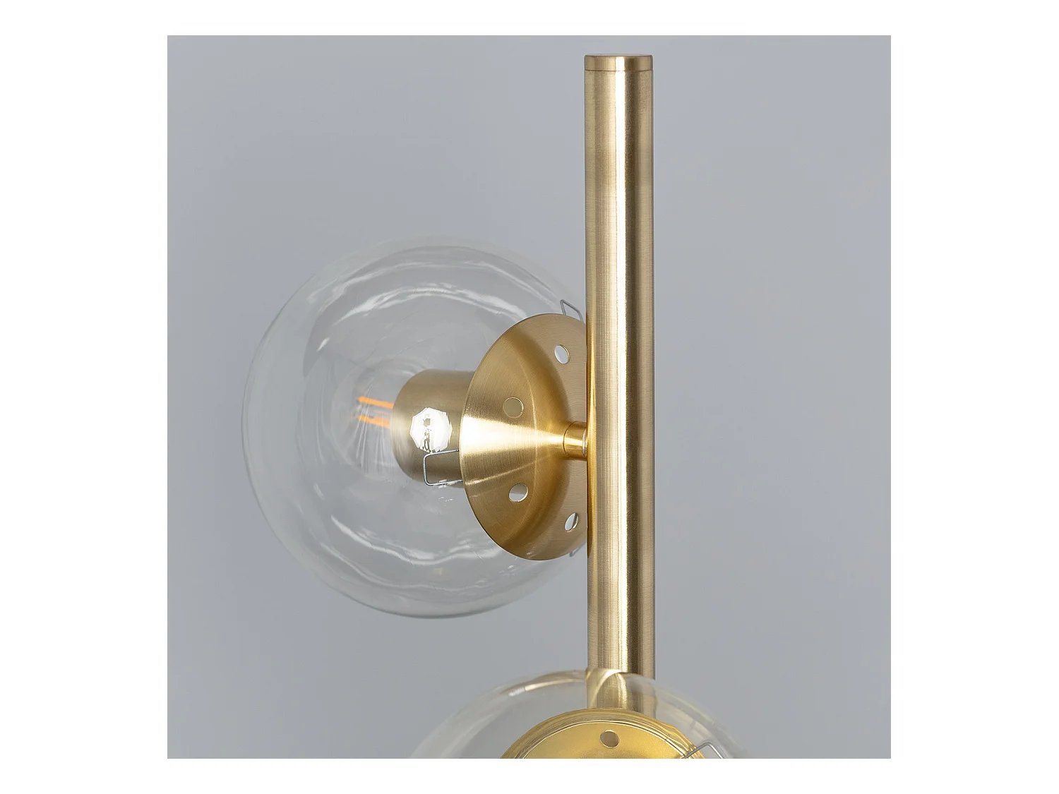 Lampada da Terra in Metallo e Vetro 3 Faretti Otos Oro