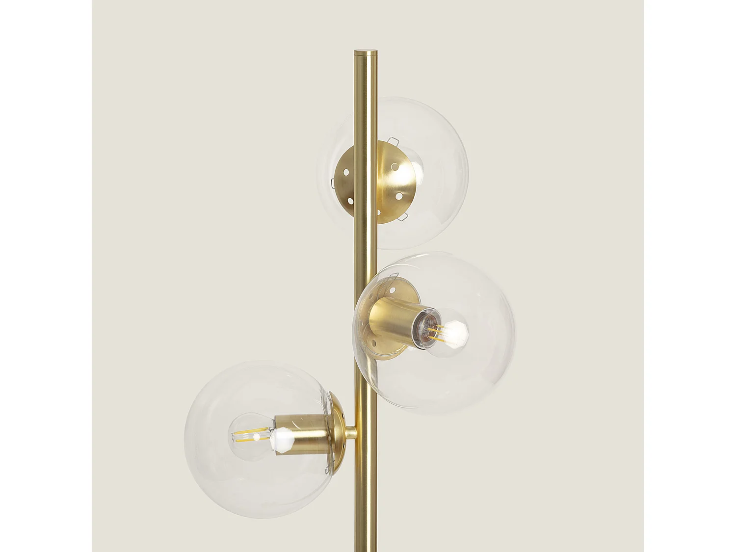 Lampadaire Métal et Verre Otos 3 Spots  Doré