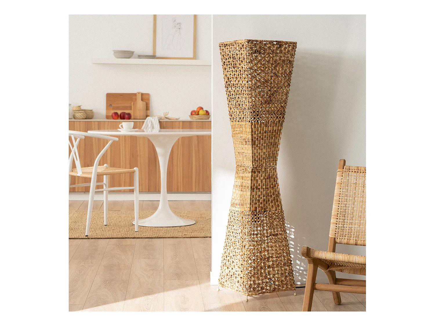 Lampada da Terra Fibre Naturali Bijie Naturale