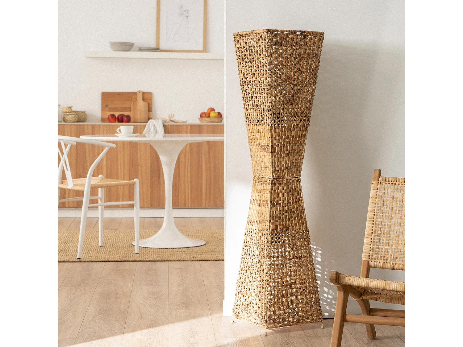 Lampadaire Fibres Naturelles Bijie Naturel