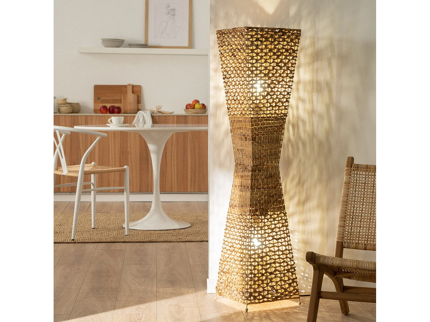 Lampadaire Fibres Naturelles Bijie Naturel