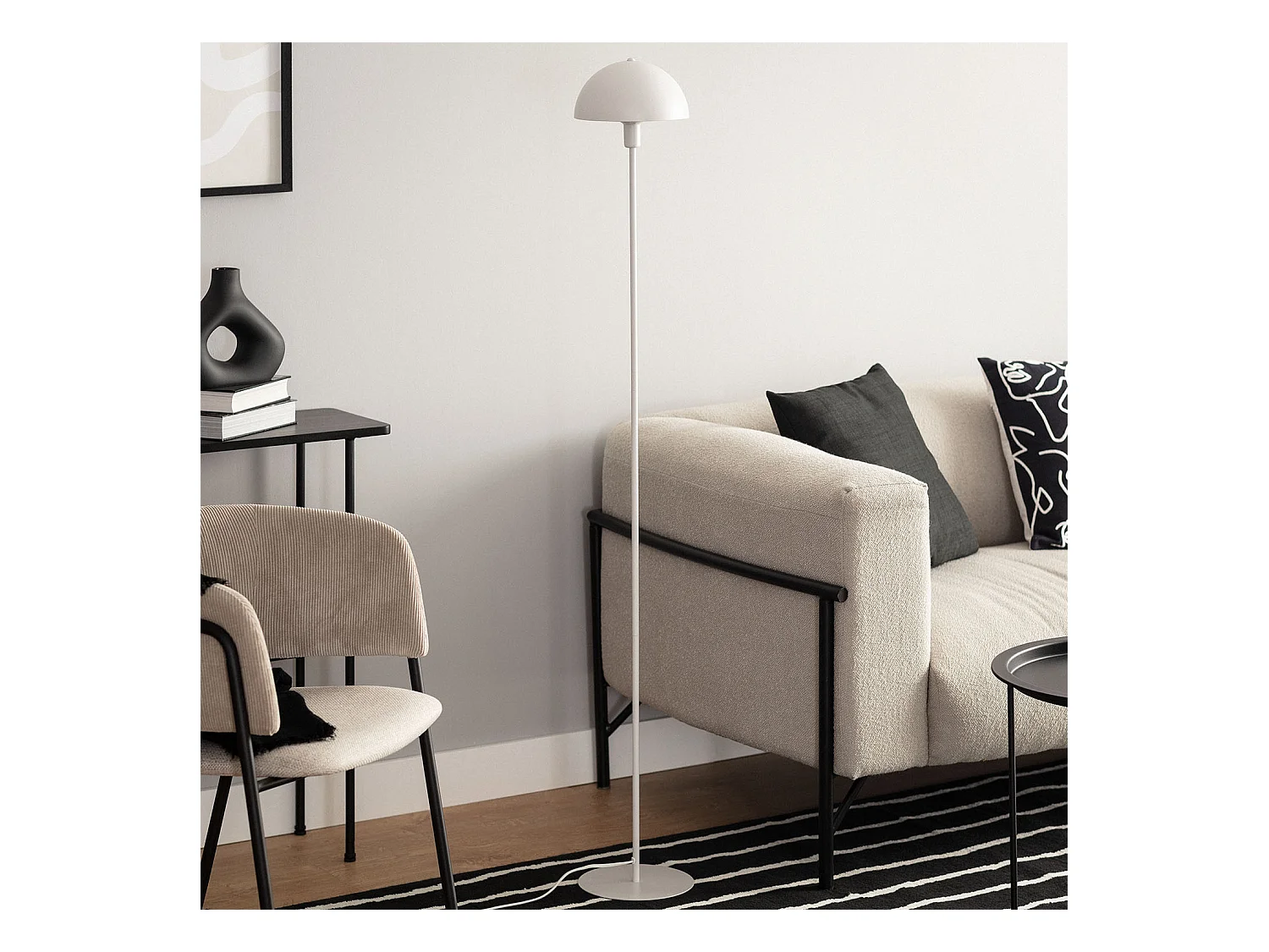 Lampada da Terra Metallo Madow Bianco