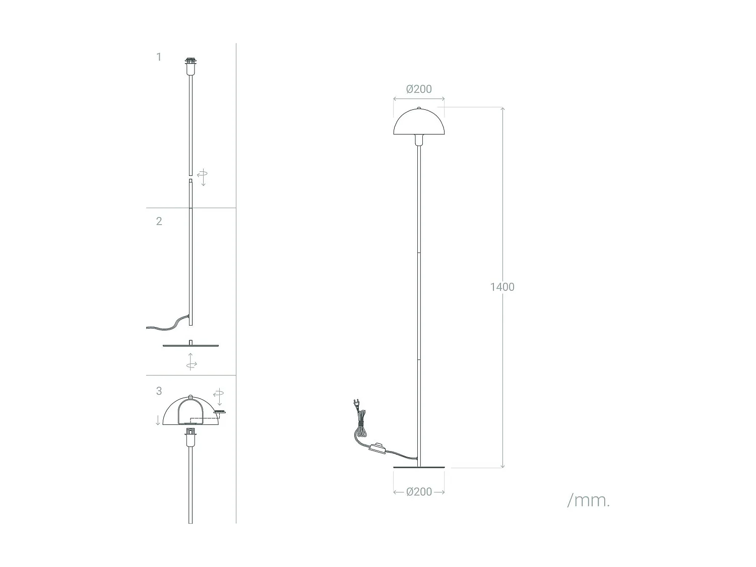 Lampadaire Métal Madow  Blanc