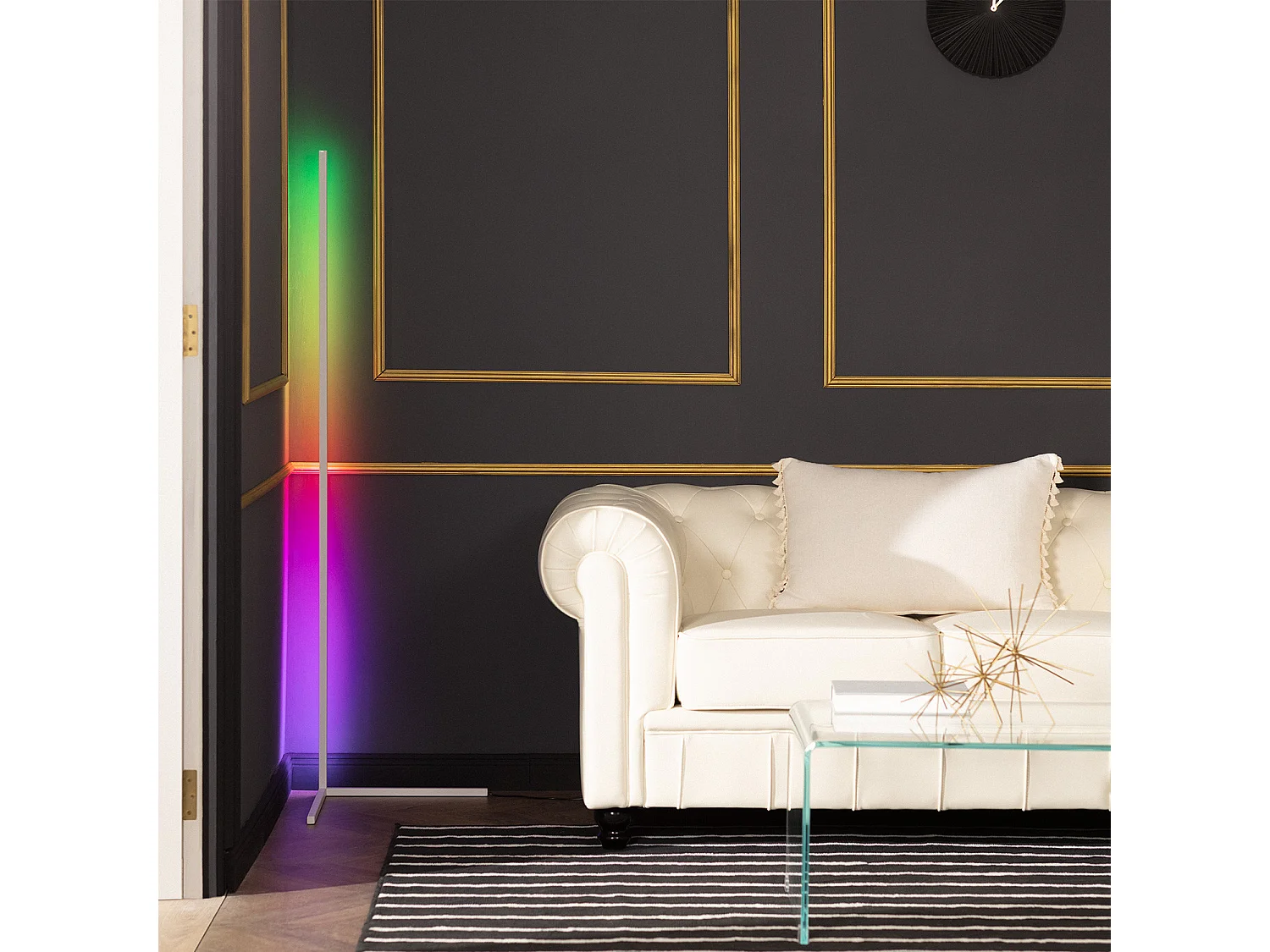Lampadaire LED RGB+CCT Luxy 20W Blanc