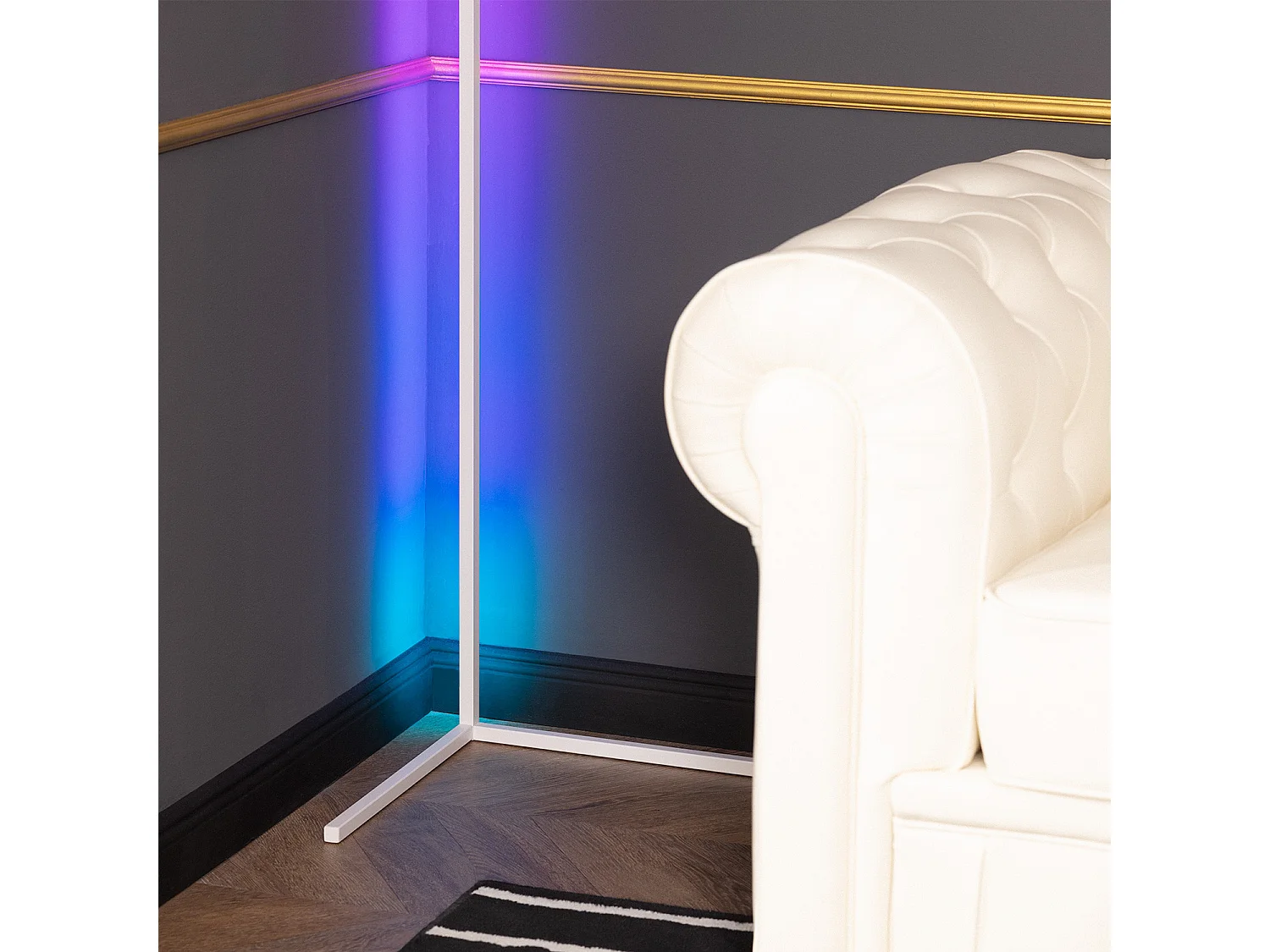 Lampadaire LED RGB+CCT Luxy 20W Blanc