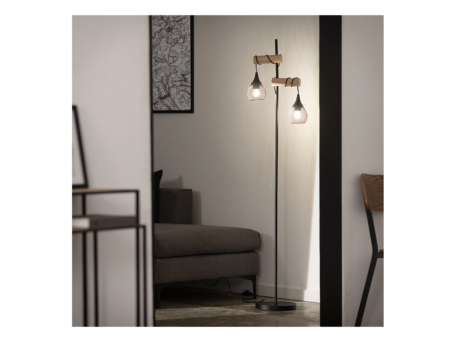 Lámpara de Pie Monah Negro