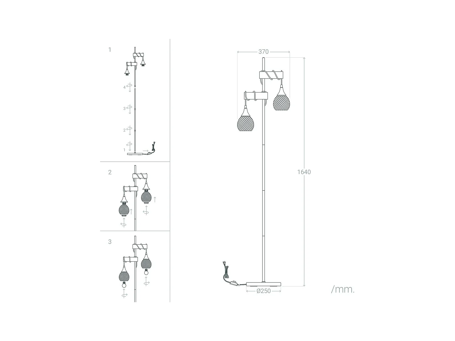 Lámpara de Pie Monah Negro