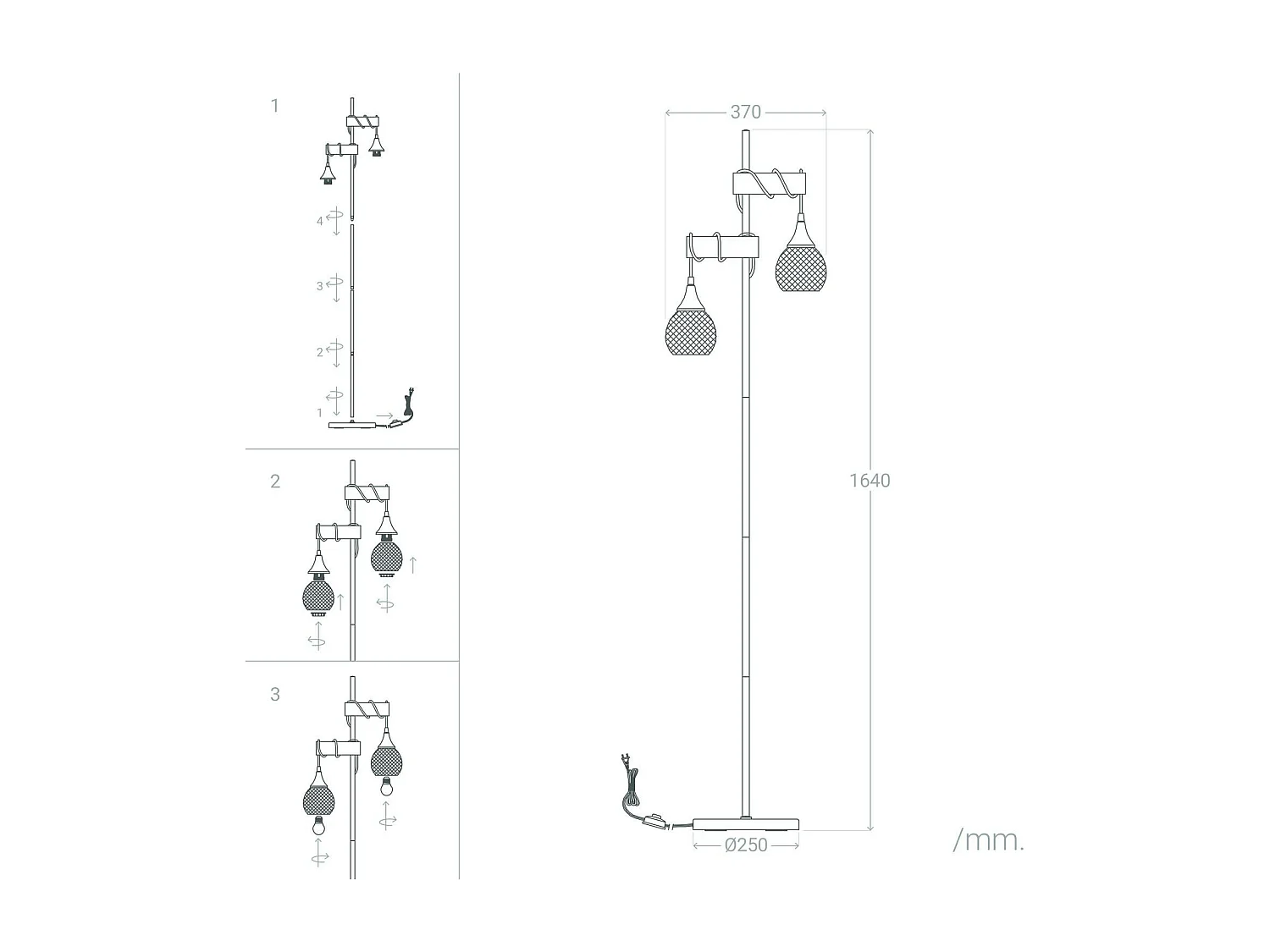 Lampadaire Monah Noir