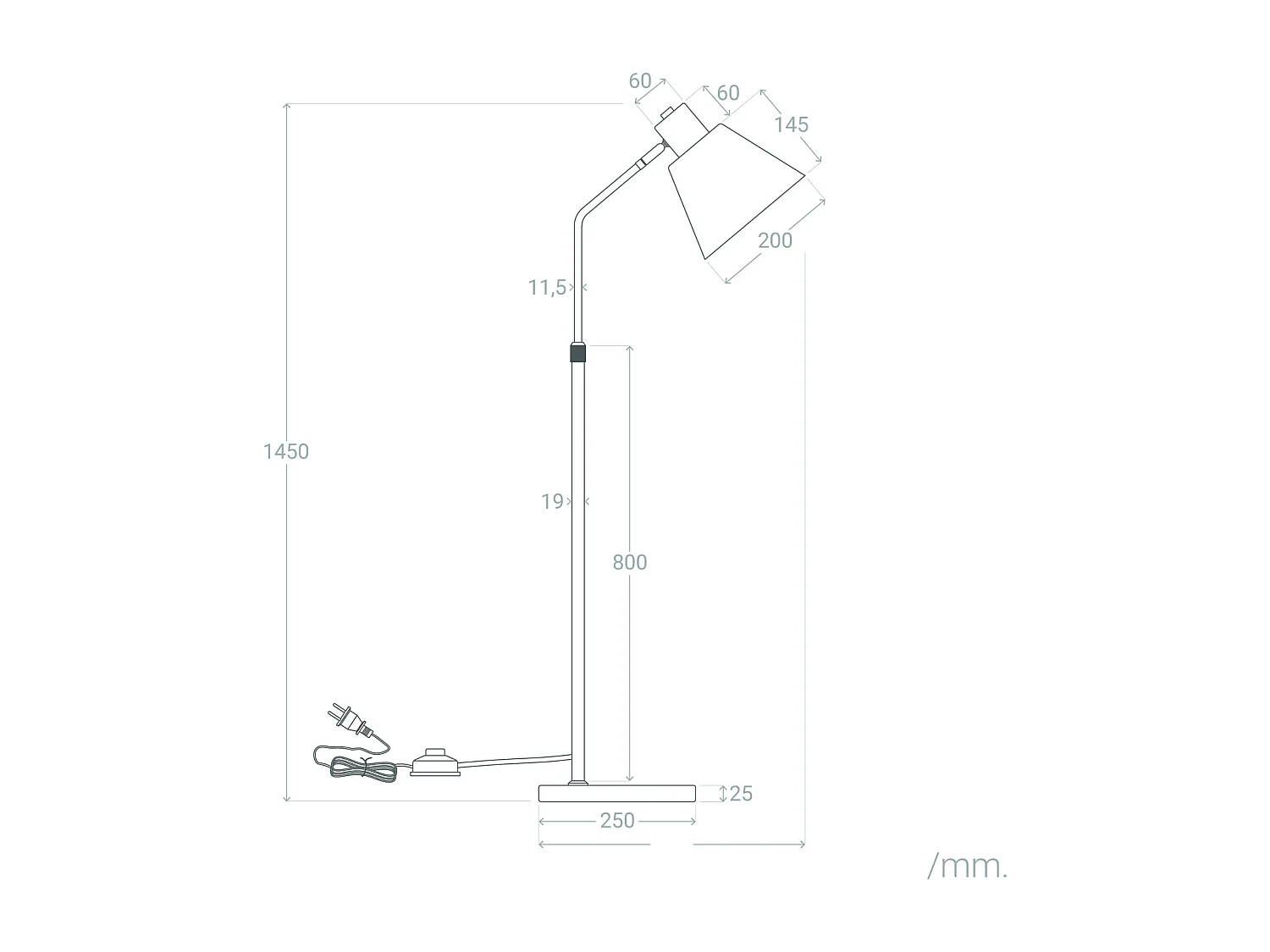 Lampadaire Aluminium et Marbre Vinci  Doré