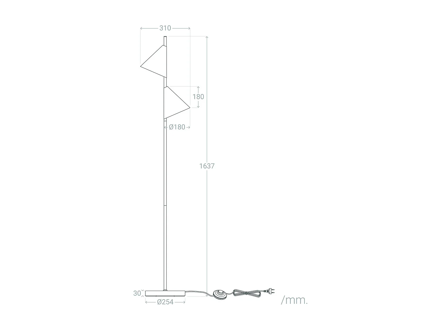 Lampadaire Métal Whirlwind Camel