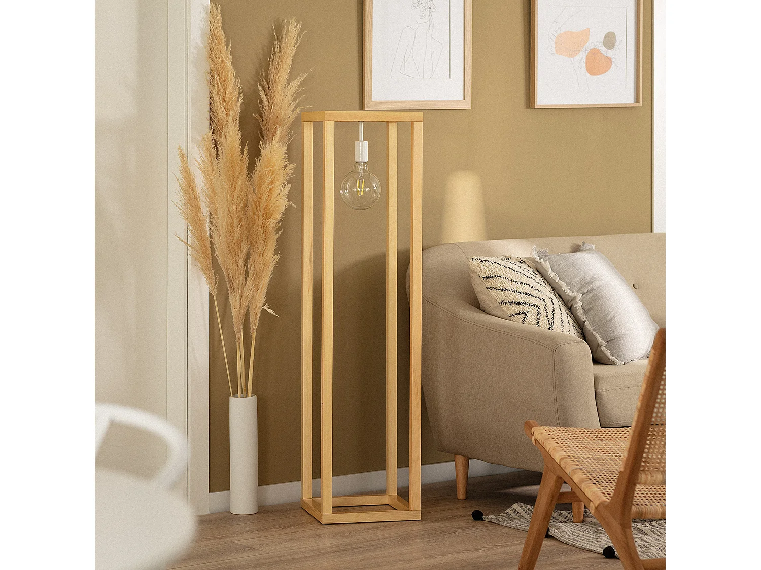 Lampadaire Bois Coba Naturel