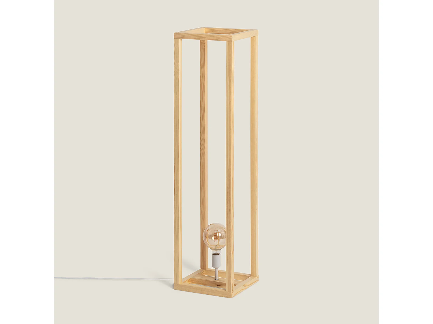 Lámpara de Pie de Madera Coba Natural