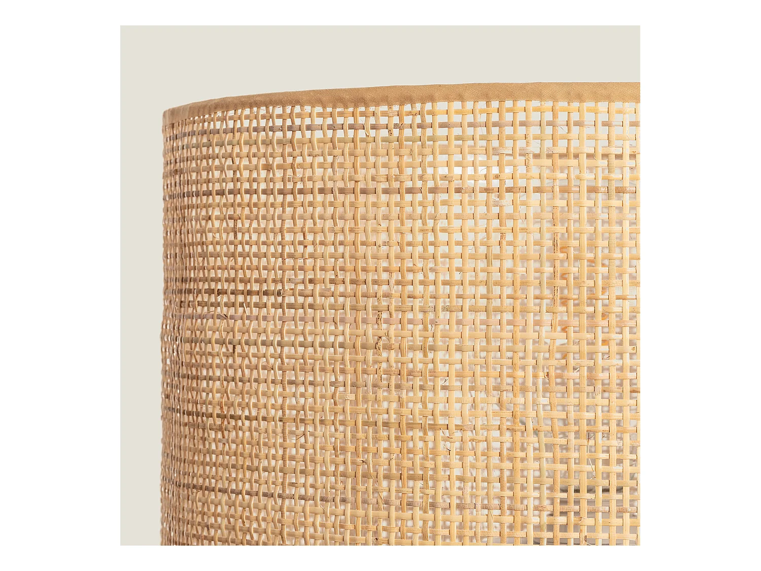 Lámpara de Pie de Ratán y Metal Baracoa Blanco