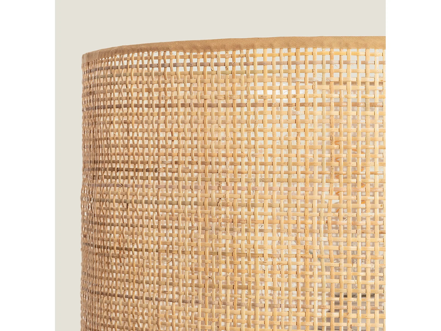 Lampadaire Rotin et Métal Baracoa Blanc