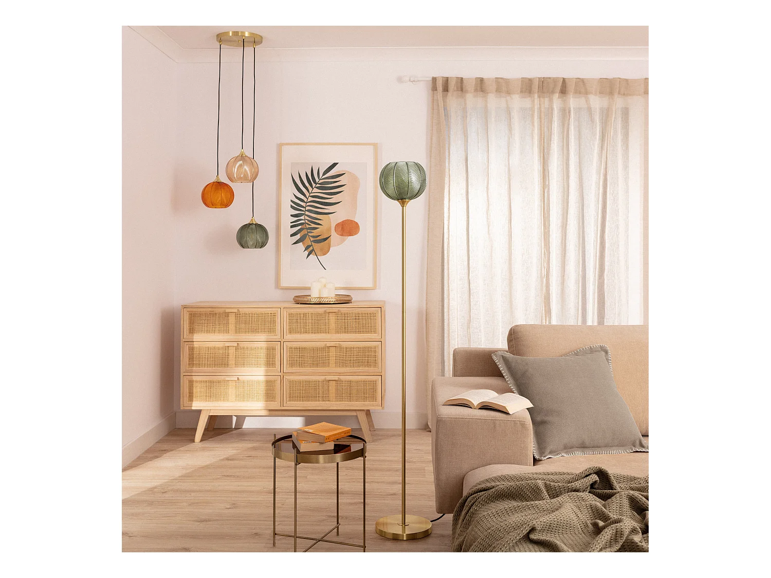 Lampadaire Métal et Verre Klimt  Vert