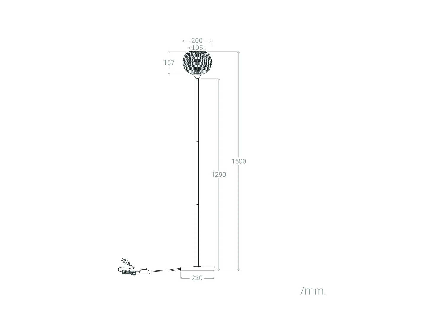 Lampadaire Métal et Verre Klimt  Vert