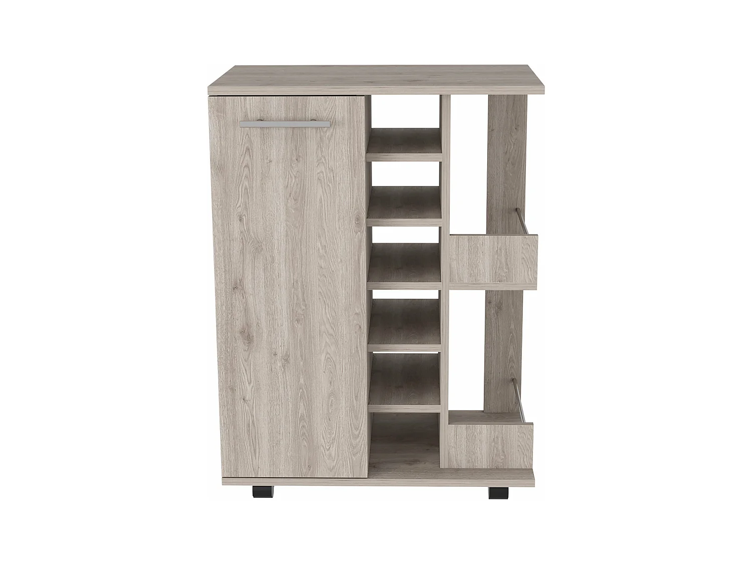 Chariot de bar avec porte-bouteilles et roulettes , 82.09 cm X 59.99 cm X 37.49 cm , Cinder