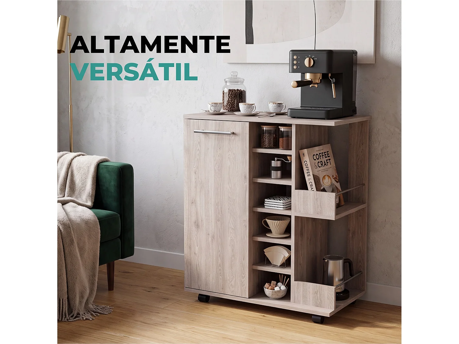 Carrinho auxiliar de 60 cm, cinza