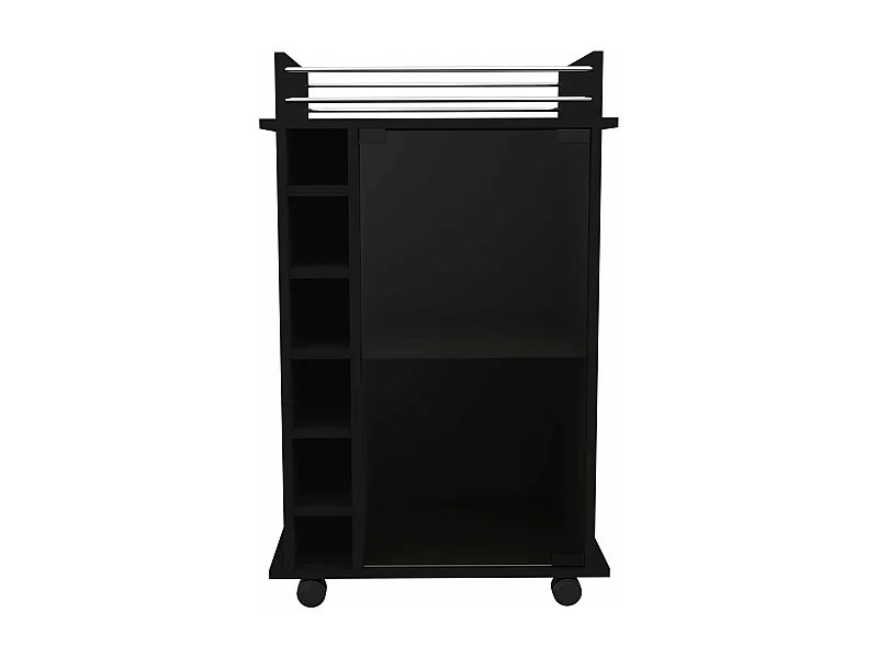 Carrito de Bar Dukat con ruedas y puerta de cristal , 88.9 cm  X 54.86 cm  X 41.40 cm  , Negro