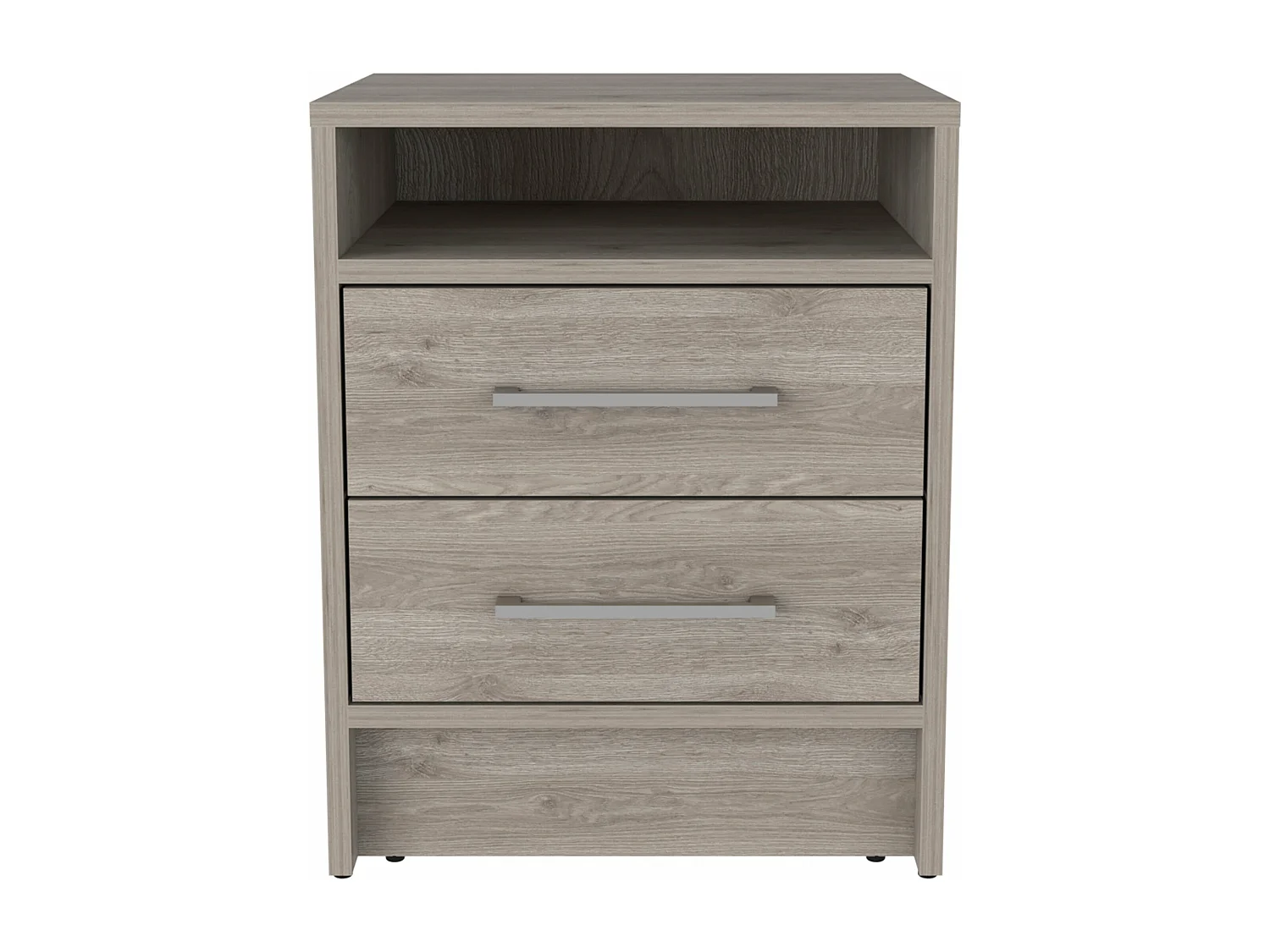 Eter Table de nuit avec deux tiroirs Ceniza , 50.54 cm X 39.87 cm X 37.33 cm , Gris / argenté