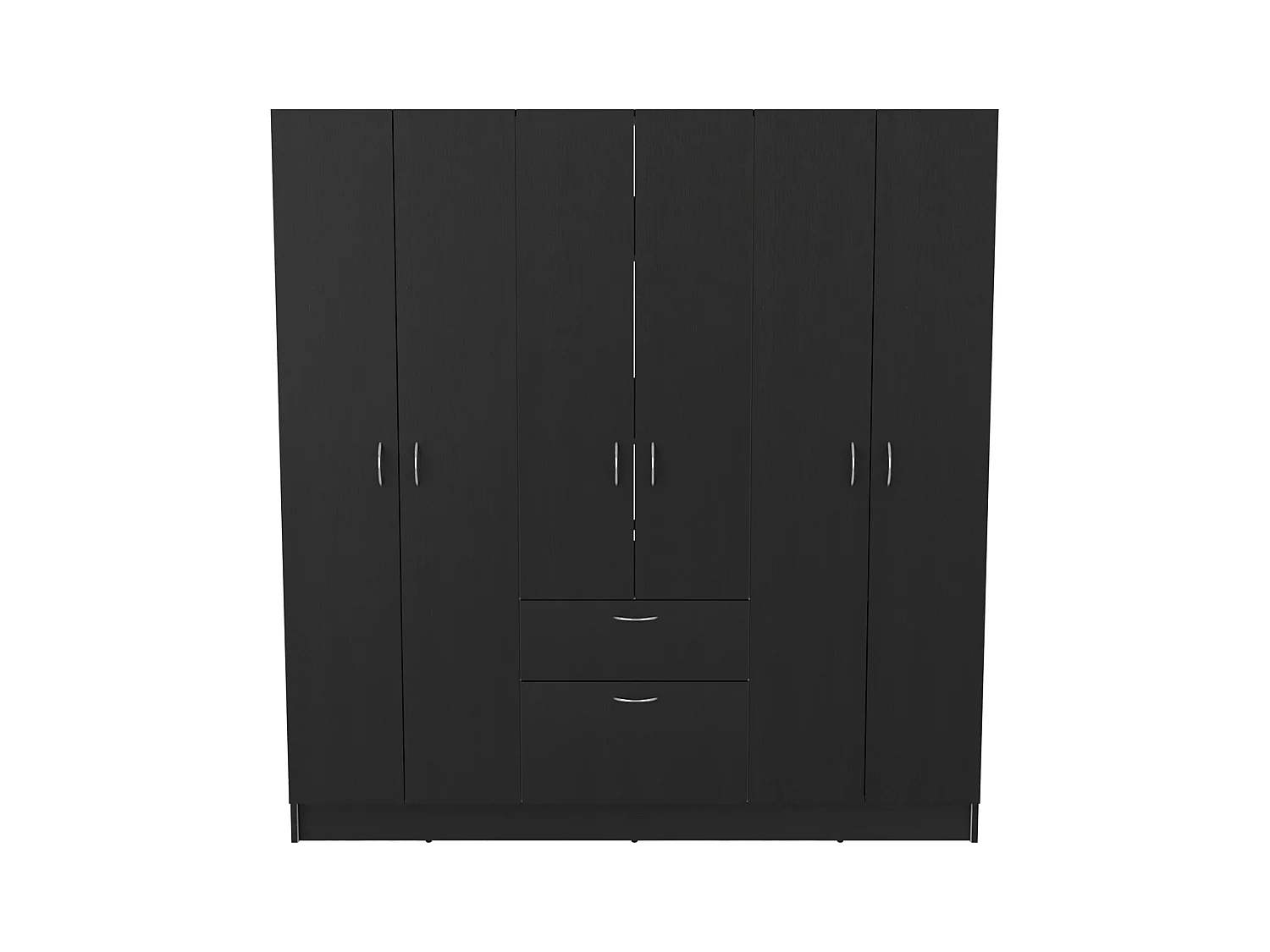 Armario de 6 Puertas Mitu con un cajón y gabinete , 181 cm  X 162 cm  X 47.29 cm  , Negro