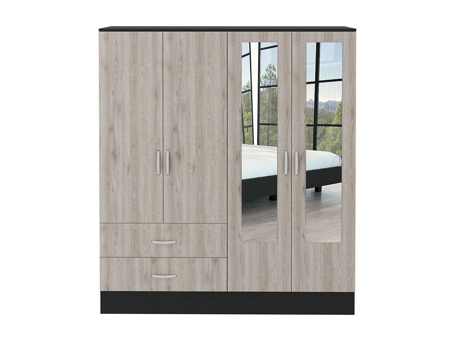 Armadio Bolton 160 con specchio e due cassetti