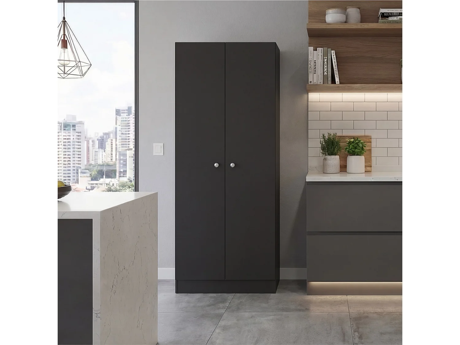 Armadio multiuso da 181 cm, wengé