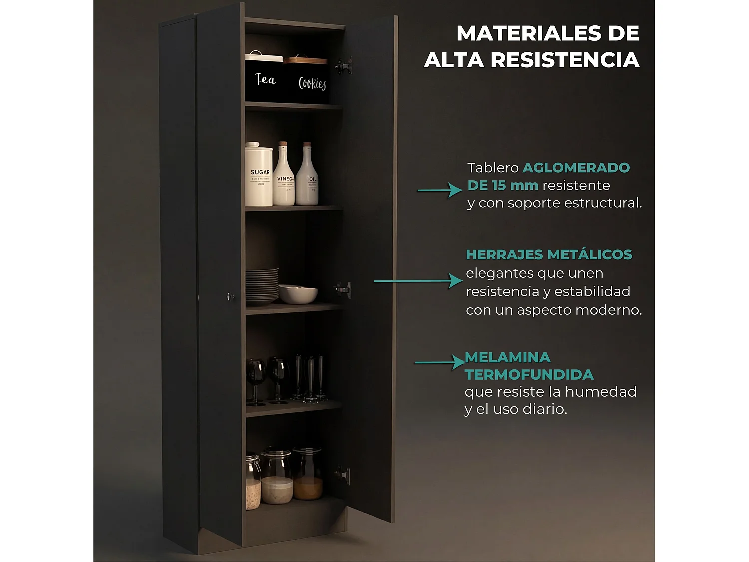 Armadio multiuso da 181 cm, wengé