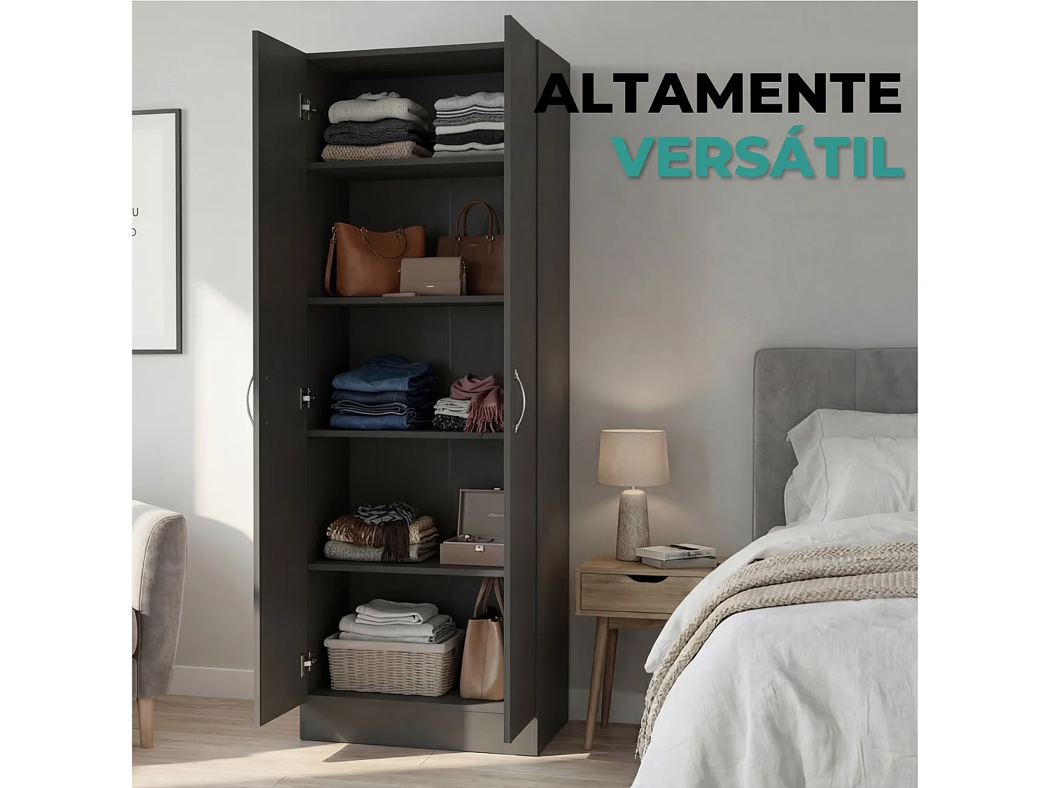 Armadio multiuso da 181 cm, wengé