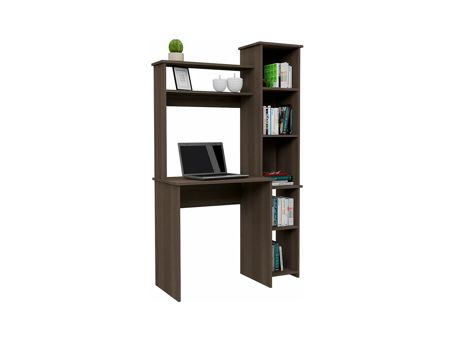 Bureau Versailles avec bibliothèque, 162.30 cm X 98.29 cm X 45.21 cm, Chêne gris