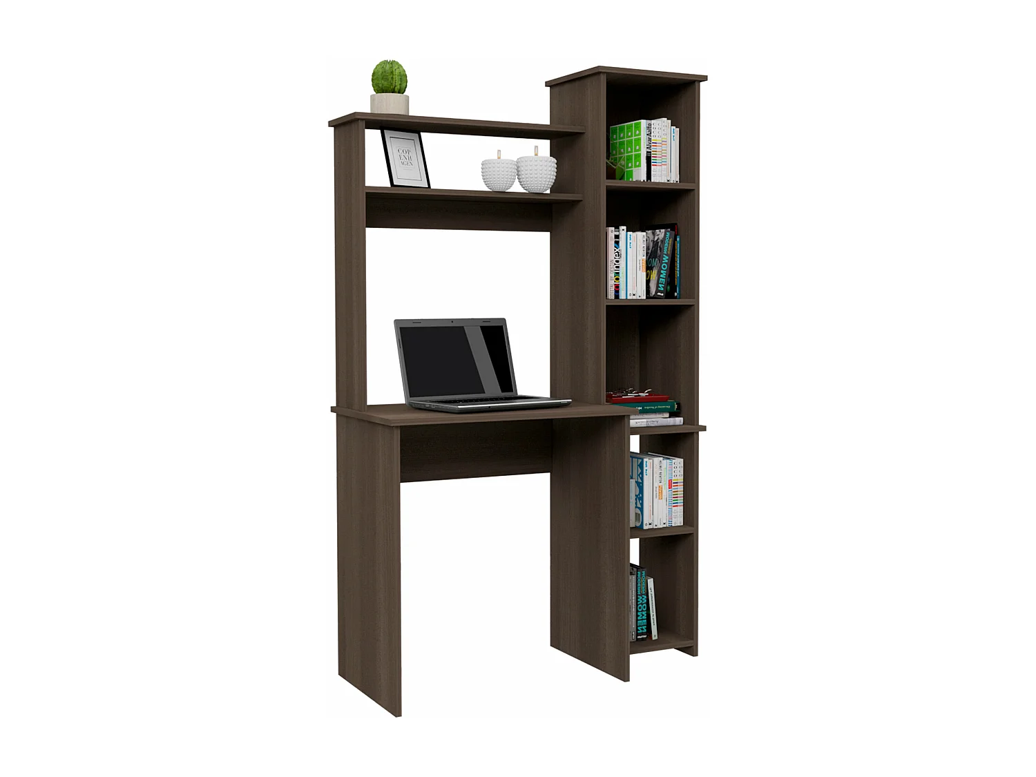 Bureau Versailles avec bibliothèque, 162.30 cm X 98.29 cm X 45.21 cm, Chêne gris