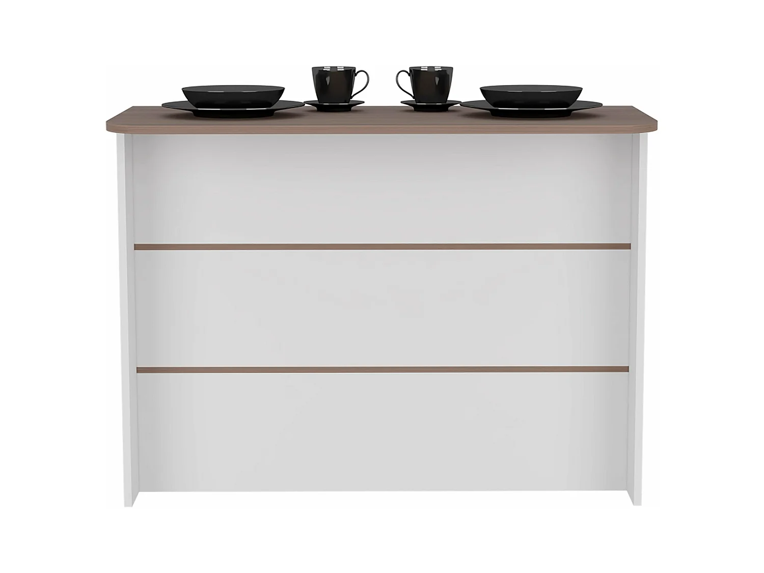 Barra de Cocina Fendi con tres estantes Blanco / Castaño