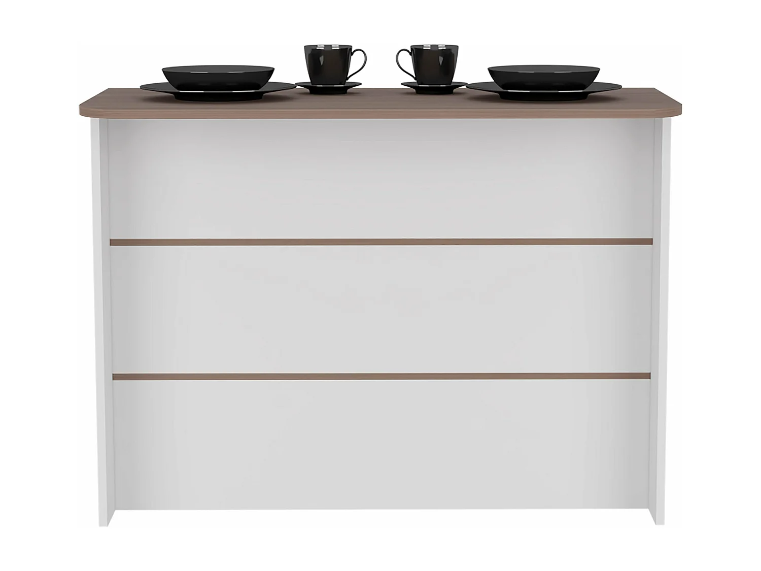 Barra de Cocina Fendi con tres estantes Blanco / Castaño