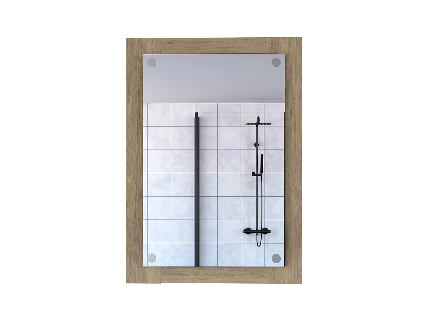 Specchio da bagno Vanguard di forma rettangolare Rovere , 70 cm X 50.2 cm X 3.9 cm , Grigio / argento