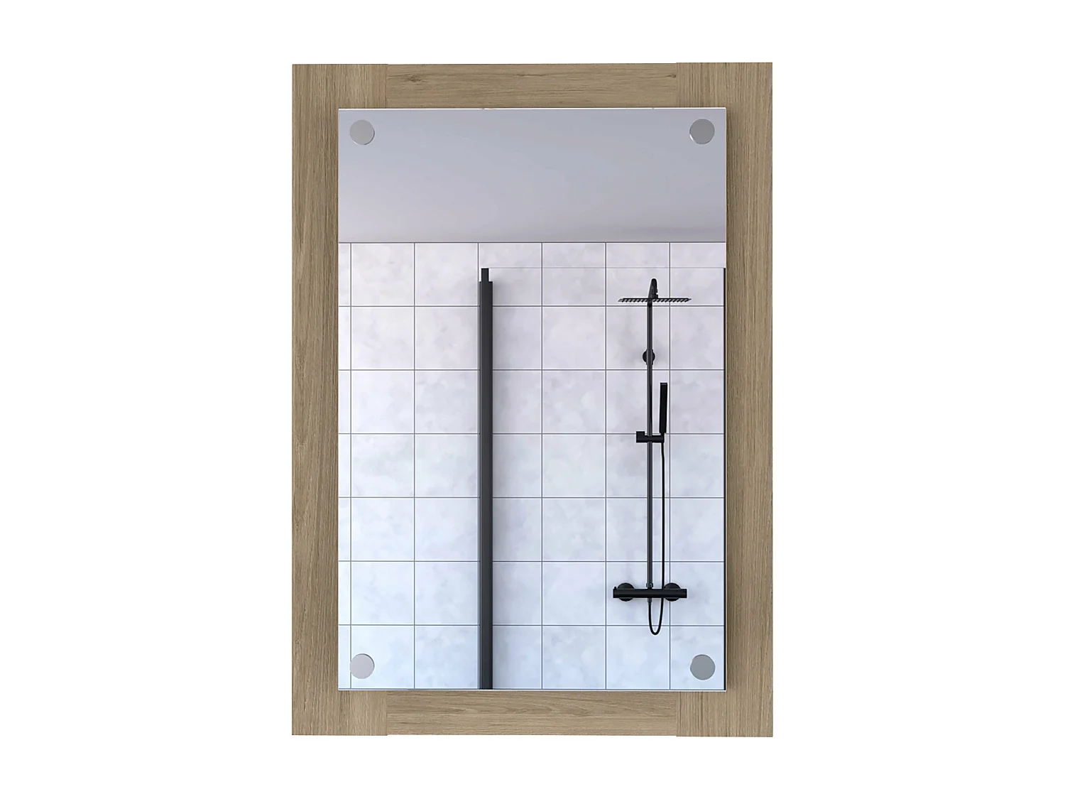 Espejo de Baño Vanguard con forma rectangular Rovere , 70 cm  X 50.2 cm  X 3.9 cm  , Gris / plata