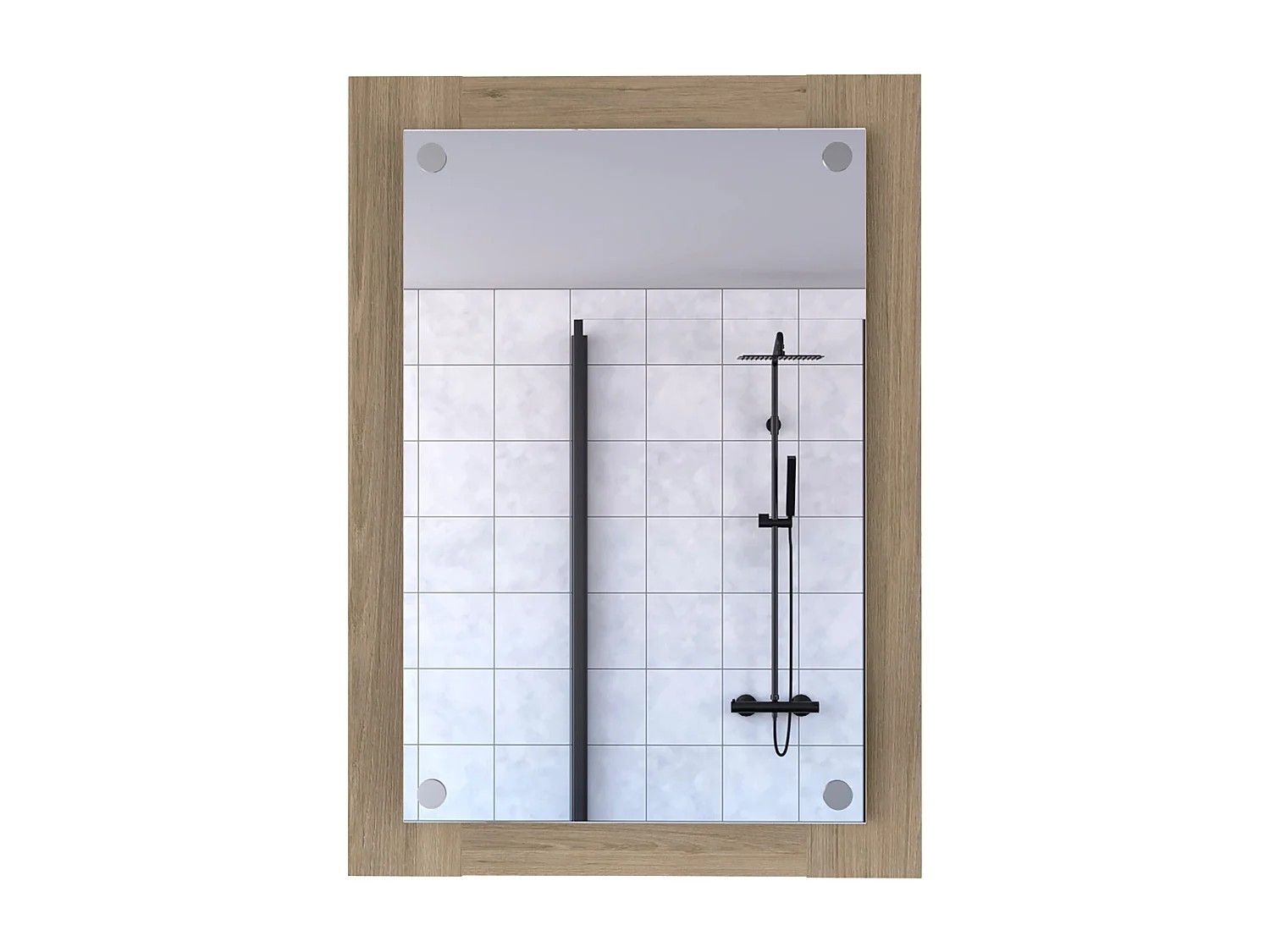 Vanguard Miroir de salle de bain de forme rectangulaire Rovere , 70 cm X 50.2 cm X 3.9 cm , Gris / argenté