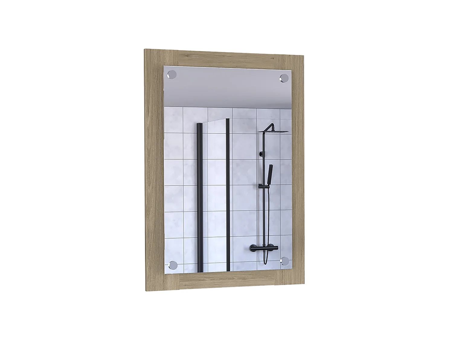 TUHOME CONCEPT Espejo de baño Vanguard de 50 cm, roble claro