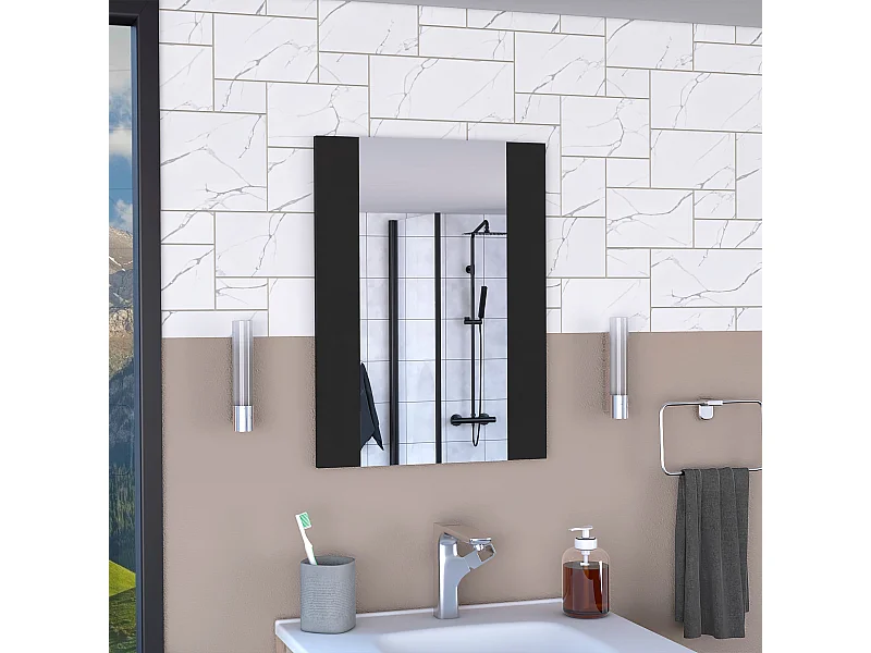 Espejo de Baño Madrid con forma rectangular Negro