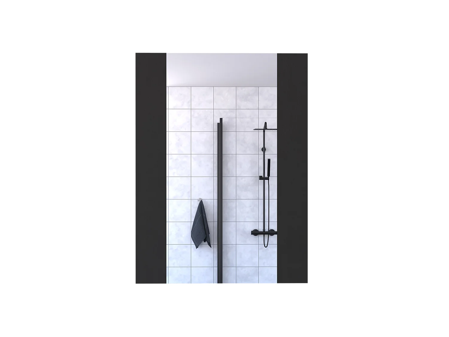 Espejo de Baño Madrid con forma rectangular Negro